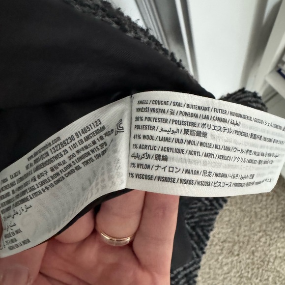 Abercrombie & Fitch Men's Black and Gray Wool Blend Top Coat - Picture 4 of 5